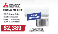 Mitsubishi Electric Split System Air Conditioning Deals Newcastle
